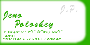 jeno poloskey business card